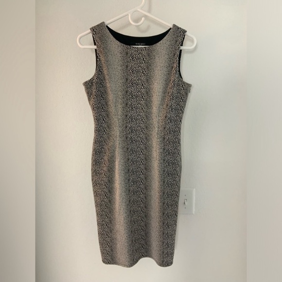 Nine West Fitted Stretch Animal Print Sheath Dress Women’s - Picture 4 of 6
